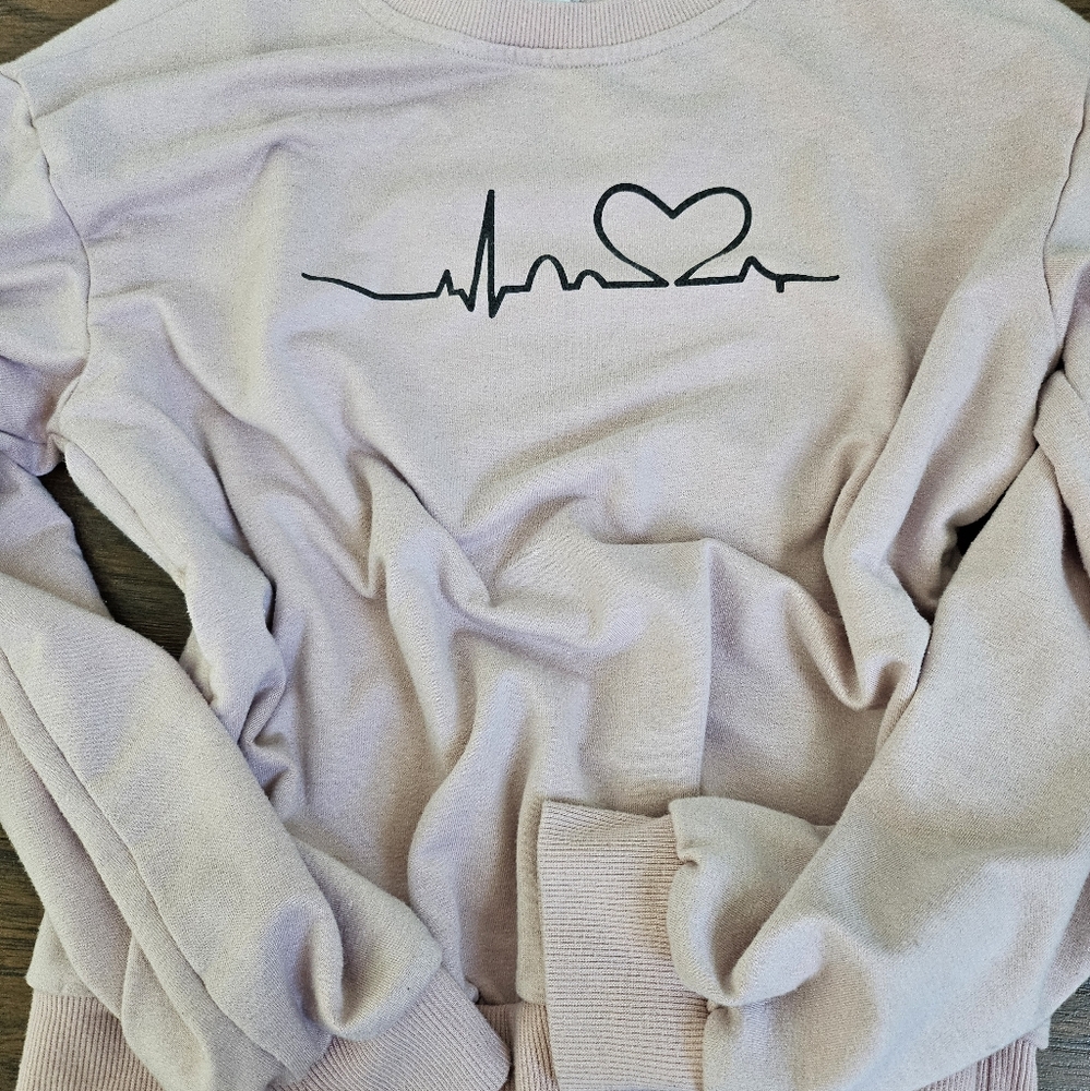 Heart, pink hoodie